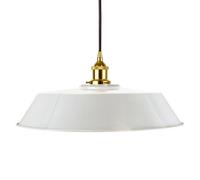 Pale Grey Large Chancery Painted Dome Pendant Light With Gold Lamp Holder And Black Round Cable - Se Home
