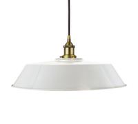 Pale Grey Large Chancery Painted Dome Pendant Light With Matt Antique Brass Lamp Holder And Black Round Cable - Se Home