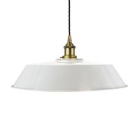 Pale Grey Large Chancery Painted Dome Pendant Light With Matt Antique Brass Lamp Holder And Black Twisted Cable - Se Home