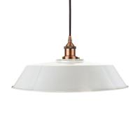 Pale Grey Large Chancery Painted Dome Pendant Light With Matt Antique Copper Lamp Holder And Black Round Cable - Se Home