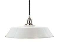 Pale Grey Large Chancery Painted Dome Pendant Light With Nickel Lamp Holder And Black Twisted Cable - Se Home