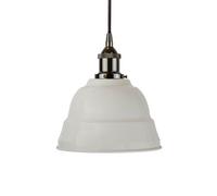 Pale Grey Lincoln Painted Dome Pendant Light With Black Nickel Lamp Holder And Black Round Cable - Se Home