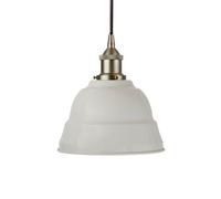 Pale Grey Lincoln Painted Dome Pendant Light With Brushed Chrome Lamp Holder And Black Round Cable - Se Home