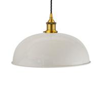 Pale Grey Worcester Painted Dome Pendant Light With Antique Gold Lamp Holder And Black Twisted Cable - Se Home
