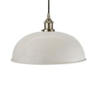 Pale Grey Worcester Painted Dome Pendant Light With Brushed Chrome Lamp Holder And Black Round Cable - Se Home