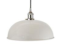 Pale Grey Worcester Painted Dome Pendant Light With Nickel Lamp Holder And Black Twisted Cable - Se Home