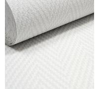Pale Grey Woven Textile Effect Wallpaper Textured Geometric Free Match Lounge