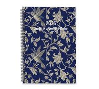 Pale Hummingbirds 2026 Planner Diary A5 To Do List Notebook Journal Daily Womens Diary 2026 Planner A5 for Teacher Week To View Monthly Year with Dotted Line Note Page Slim