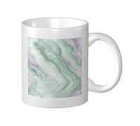 Pale Lavender Marble Fluid Sage Green Ceramic Cup, Elegant Coffee Mug Tee Drinkware Water Cup for Home Office 11oz