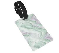 Pale Lavender Marble Fluid Sage Green Luggage Tags Name Id Label Suitcase Tags, Ideal for Travel Cruise Backpacks Bag