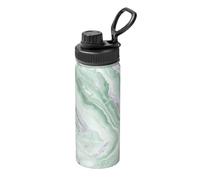 Pale Lavender Marble Fluid Sage Green Sports Water Bottle 18oz Stainless Insulated Water Bottles Leak Proof Hot and Cold Flask Travel Cup for Hiking Biking