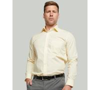 Pale Lemon Long Sleeve Cotton Rich Non-Iron Shirt Double Two Yellow 16 in