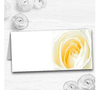 Pale Lemon Yellow Rose Wedding Table Seating Name Place Cards