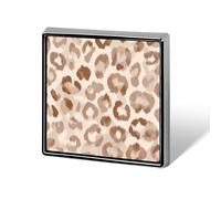 Pale Leopard Print Unisex Brooches & Pins Square Lightweight Lapel Badge Jewelry for Clothing Shawl Hat