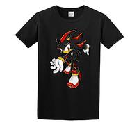 PALE Men's Sonic Shadow The Hedgehogs O Neck T Shirt 3XL Black