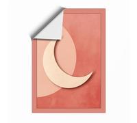 Pale Moon Rising Minimalist Unframed Wall Art Print A3 (42×29.7cm), Wall Decor for Living Room, Bedroom, Office & Home, Art Gift