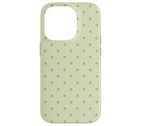 Pale Olive and Brown Tiny Polka Dot Pattern Cute Aesthetic Case for iPhone 14 Pro