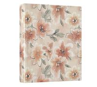 Pale Orange Floral 3 Ring Binders 1.5 Inch Clear View Three Ring Binders Versatile Binder Fits 200 Sheets 1 Pack