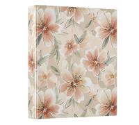 Pale Orange Flower 3 Ring Binders 1.5 Inch Clear View Three Ring Binders Versatile Binder Fits 200 Sheets 1 Pack