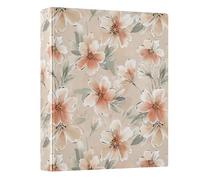 Pale Orange Flowers 3 Ring Binders 1.5 Inch Clear View Three Ring Binders Versatile Binder Fits 200 Sheets 1 Pack