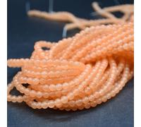 Pale Peach Orange Jade (Dyed) Semi-Precious Gemstone Round Beads - 4mm - 15'' Strand