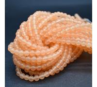 Pale Peach Orange Jade (Dyed) Semi-Precious Gemstone Round Beads - 6mm - 15'' Strand