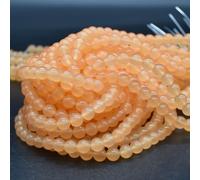Pale Peach Orange Jade (Dyed) Semi-Precious Gemstone Round Beads - 8mm - 15'' Strand