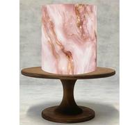 Pale Pink and Gold Marble Pattern Edible Cake Topper and Cake Wrap - Luxury Elegant Party Cake Decoration Printed on Icing or Wafer Paper!089 (Icing Sheet)