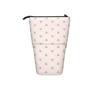 Pale Pink Climbing Arrows Gold Sparkle Telescopic Pencil Case Stand-Up Organizer Cosmetics Pouch Makeup Bag Stationery Pen Case