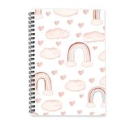 Pale Pink Clouds 2026 Journal Diary A5 To Do List Notebook 2026 Daily Diary Ladies Planner Journal for Study Week To View Monthly Year Planner with Dotted Line Note Page Slim