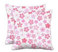 Pale Pink Flower Spring Home Décor Cushion Covers, Soft Pink Cherry Blossoms Sofa Seat Throw Pillow Covers 50cm X 50cm, 20X20 Inch Pillowcases for Living Room, Ladies Gifts Boyfriend Gifts, Set of 2