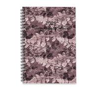 Pale Pink Foliage 2026 Notebook A5 To Do List Notebook Calendar 2026 Diary Mens Diary Planner for Holiday Week To View Monthly Year Planner with Dotted Line Note Page Slim