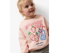 Pale Pink Strawberry Milkshake Print Sweatshirt 3-4 years
