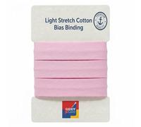 Pale Pink Stretch Cotton Bias Binding Tape for Sewing, 18mm x 3m