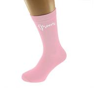 Pale Pink Wedding Script Design Socks UK Adult 5-12 in Various Roles (Best Man)