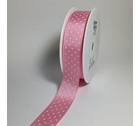 Pale Pink with White Polka dots Grosgrain Ribbon 22mm x 20m