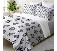Pale Purple 3 Piece Single Bedding Set Space Duvet Cover
