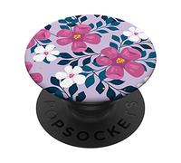 Pale Purple - Cute Floral Leaves Flowers Design PopSockets Swappable PopGrip