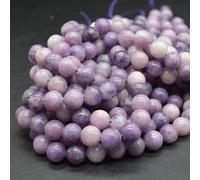 Pale Purple Lepidolite Semi-Precious Gemstone Round Beads - 10mm - 14'' Strand