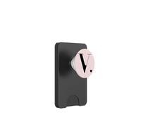 Pale Rose Cute Letter V Initial Heart Monogram PopSockets PopWallet for MagSafe