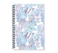 Pale Turquoise Petals 2026 Journal Diary A5 To Do List Notebook Organiser Notebook Mens Journal 2026 Diary/Planner for Project Week To View Monthly Year Planner with Dotted Line Note Page Slim