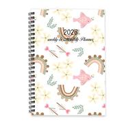 Pale Yellow Flowers Journal 2026 A5 To Do List Notebook Diaries 2026 Planner for Women Journal Planner Combo for Exercise Week To View Monthly Year Diary with Dotted Line Note Page Slim