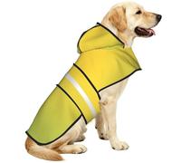 Pale Yellow Waterproof Dog Raincoat And Rain Jacket For Small Medium Large Dogs With Reflective Stripes And Adjustable Belly Strap