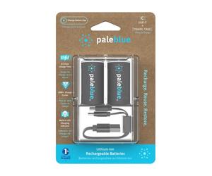 Paleblue Rechargeable C Batteries with USB-C Charger, Lithium-ion 1.5V 3700 mAh, Charges Under 3.5 Hours, Over 1000 Cycles, 2-in-1 USB to USB-C Charging Cable, LED Charge Indicator, 2-Pack