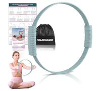Paleclouds Pilates Ring, 13.5" Silicone Magic Circle with Training Poster & Portable Bag, Double Handle Yoga Pilates Hoop for Women Home Fitness, Core Strength, Arms & Legs Toning