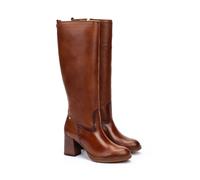Palencia Heeled Leather Calf Boots Cognac