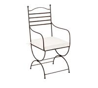 Palencia XL Forged Iron Garden Chair Handcrafted | Moroccan Outdoor Stool