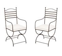 Palencia XL Forged Iron Garden Chair Handcrafted | Moroccan Outdoor Stool
