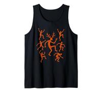 Paleo Dancing Shaman - Ancient Petroglyph Ritual Art Tank Top