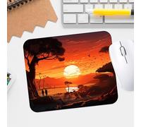 Paleolithic Sunset Gaming Mouse Pad - Premium Textured Waterproof Desk Mousepad with Ancient Hunters Design, Non-Slip Rubber Base - Durable and Comfortable for Office or Gaming